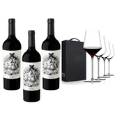 KIT 3 Cordero Con Piel de Lobo Malbec + Taças de Cristal Falerno