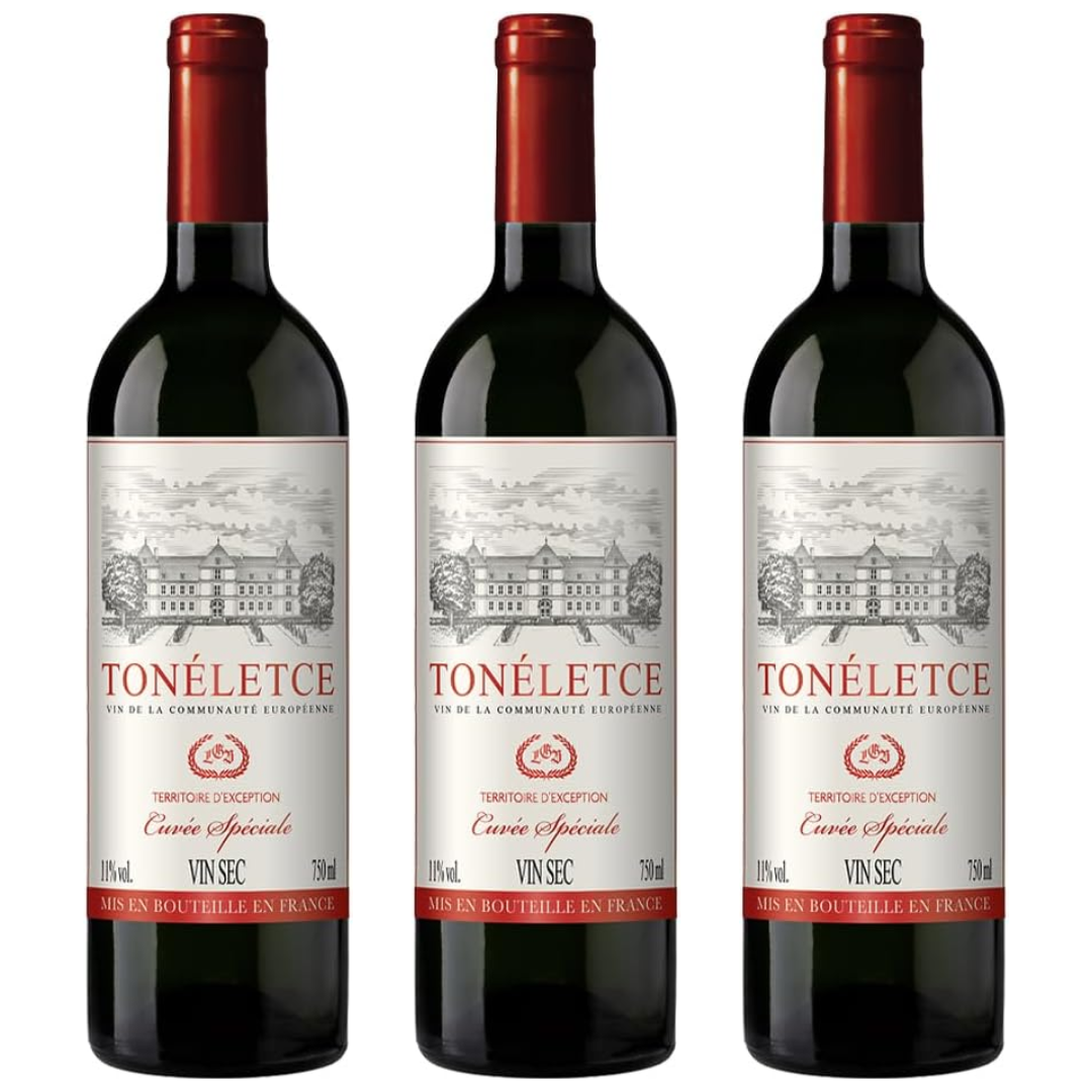 KIT COM 3 Tonéletce Vinho Tinto Francês 750Ml